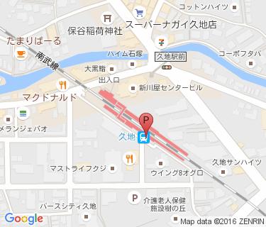 久地駅周辺自転車等駐車場第2施設の地図