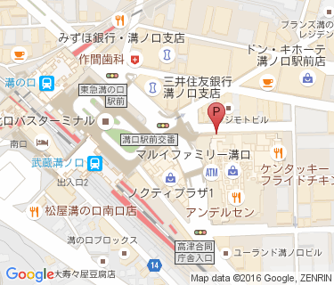 武蔵溝ノ口駅北口周辺自転車等駐車場第1施設の地図