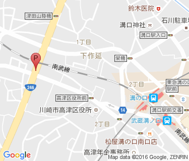 武蔵溝ノ口駅南口周辺自転車等駐車場第5施設の地図