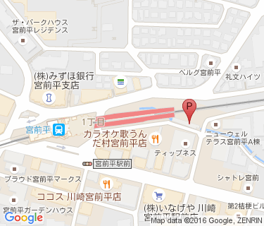 宮前平駅周辺自転車等駐車場第3施設の地図