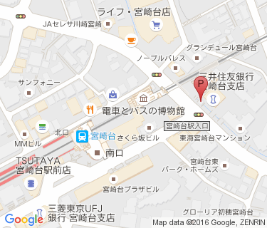 宮崎台駅周辺自転車等駐車場第2施設の地図