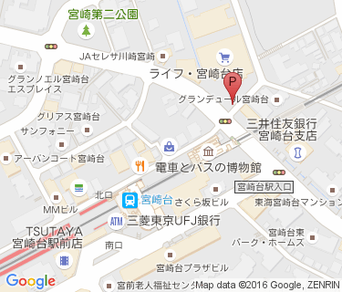 宮崎台駅周辺自転車等駐車場第4施設の地図