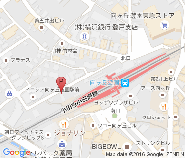 向ヶ丘遊園駅周辺自転車等駐車場第1施設の地図