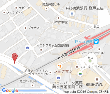 向ヶ丘遊園駅周辺自転車等駐車場第2施設の地図