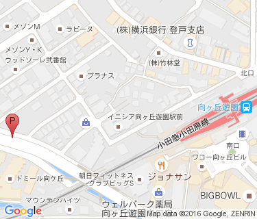 向ヶ丘遊園駅周辺自転車等駐車場第8施設の地図