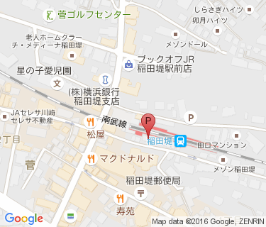 稲田堤駅周辺自転車等駐車場第1施設の地図