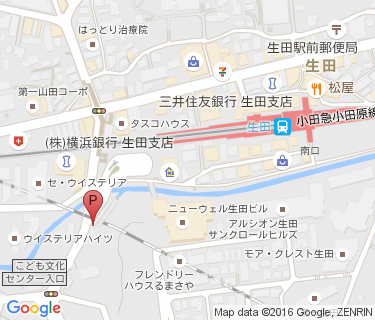 生田駅周辺自転車等駐車場第1施設の地図