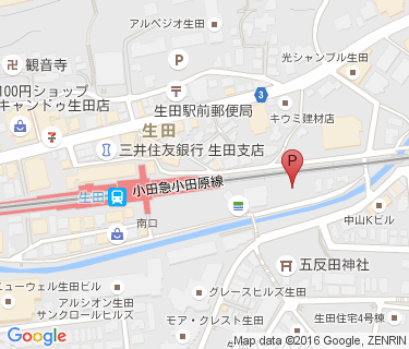 生田駅周辺自転車等駐車場第3施設の地図