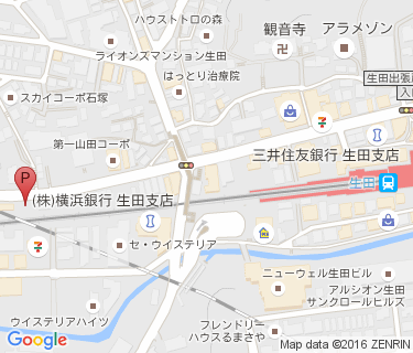 生田駅周辺自転車等駐車場第4施設の地図