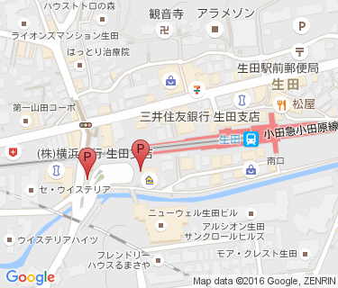 生田駅周辺自転車等駐車場第5施設の地図