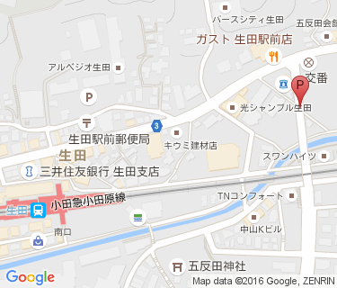 生田駅周辺自転車等駐車場第6施設の地図