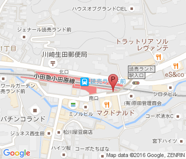 読売ランド駅周辺自転車等駐車場第1施設の地図
