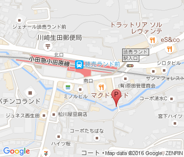 読売ランド駅周辺自転車等駐車場第2施設の地図