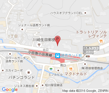 読売ランド駅周辺自転車等駐車場第5施設の地図