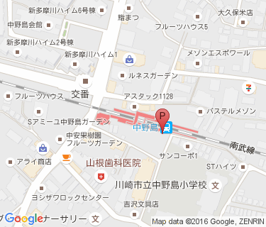 中野島駅周辺自転車等駐車場第1施設の地図