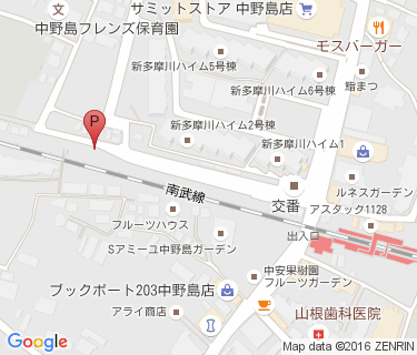 中野島駅周辺自転車等駐車場第3施設の地図