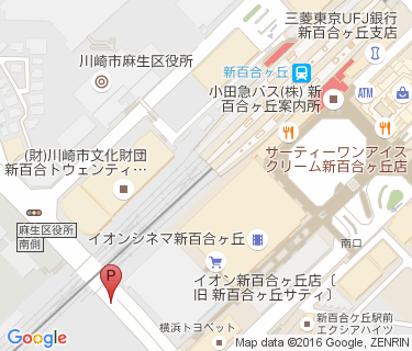 新百合ヶ丘駅周辺自転車等駐車場第2施設の地図
