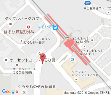 はるひ野駅周辺自転車等駐車場第2施設の地図