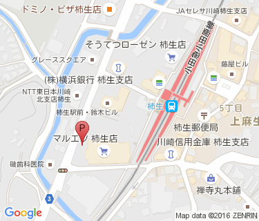 三井のリパーク マルエツ柿生店自転車駐輪場の地図