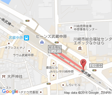 三井のリパーク 武蔵中原駅前駐輪場の地図