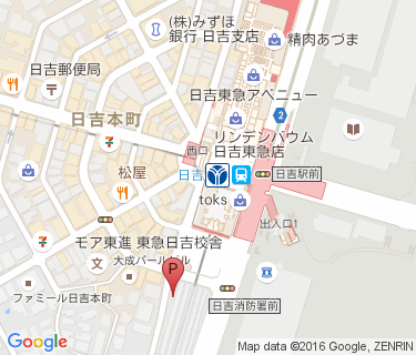 東急日吉駅駐輪場の地図