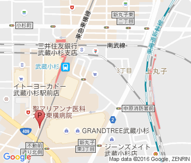 東急武蔵小杉駅南口駐輪場の地図