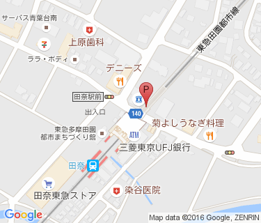 東急田奈駅駐輪場の地図