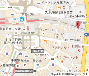 藤沢駅南口路上自転車駐車場の地図
