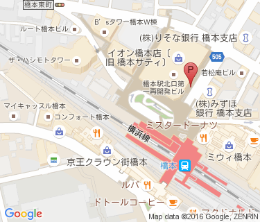 橋本駅北口路上等自転車駐車場の地図