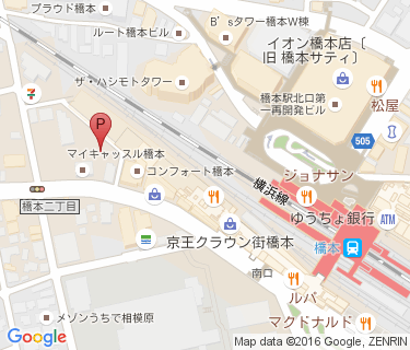 橋本駅南口バイク駐車場の地図