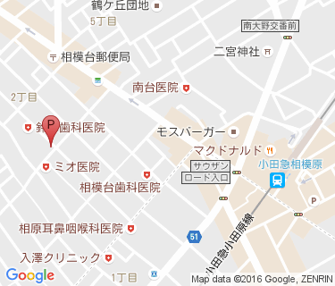 小田急相模原駅北口無料自転車駐車場の地図