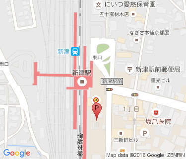 新津駅前自転車等駐車場の地図
