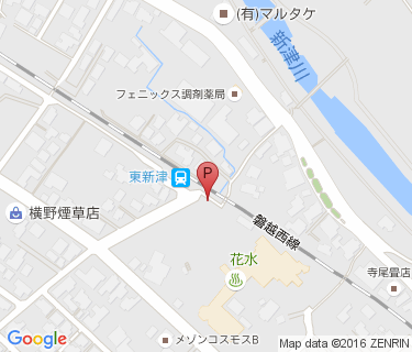 東新津駅前自転車等駐車場の地図