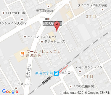 新潟大学前駅前第3自転車等駐車場の地図