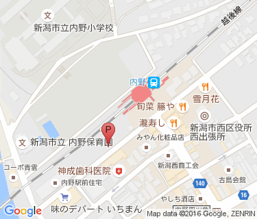 内野駅前自転車駐車場の地図