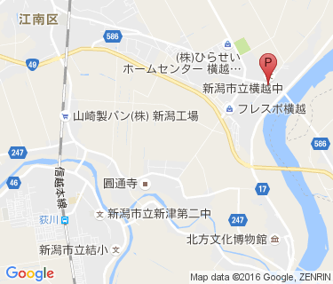 横越自転車等駐車場の地図