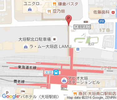 大垣駅北駐輪場の地図