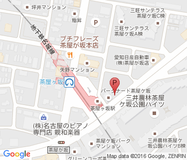 三井のリパーク 名城線茶屋ヶ坂駅前駐輪場の地図