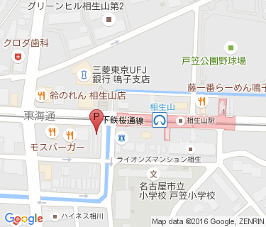 相生山南自転車駐車場の地図