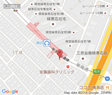 神沢南自転車駐車場の地図