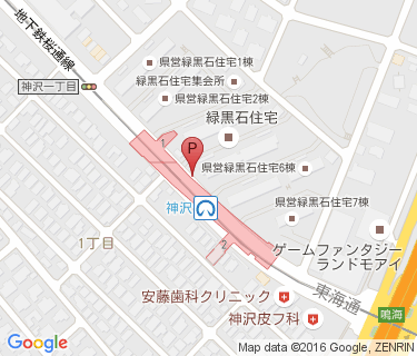 神沢北自転車駐車場の地図
