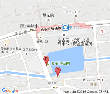 鳴子北自転車駐車場の地図