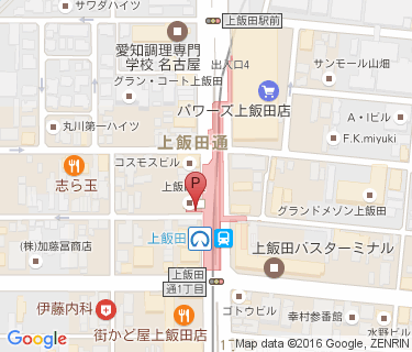 上飯田南自転車駐車場の地図