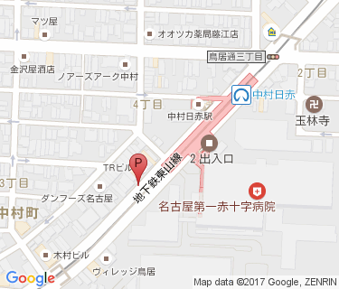 中村日赤第1-1自転車駐車場の地図