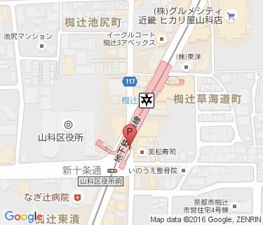 椥辻駅自転車駐車場の地図