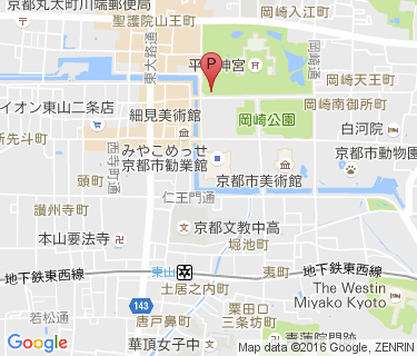 岡崎公園駐車場の地図