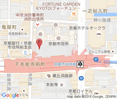 京都市市役所前広場自転車駐車場の地図