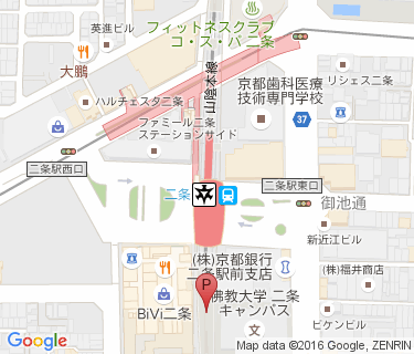 二条駅南自転車駐車場の地図