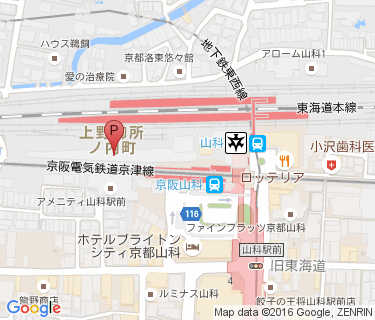 山科駅西自転車駐車場の地図