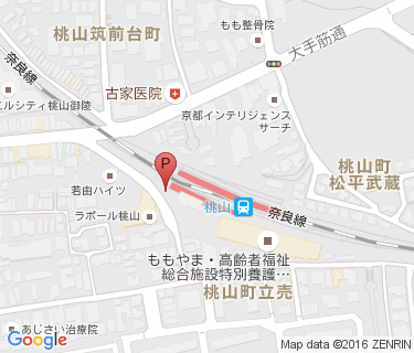 桃山駅自転車駐輪場の地図